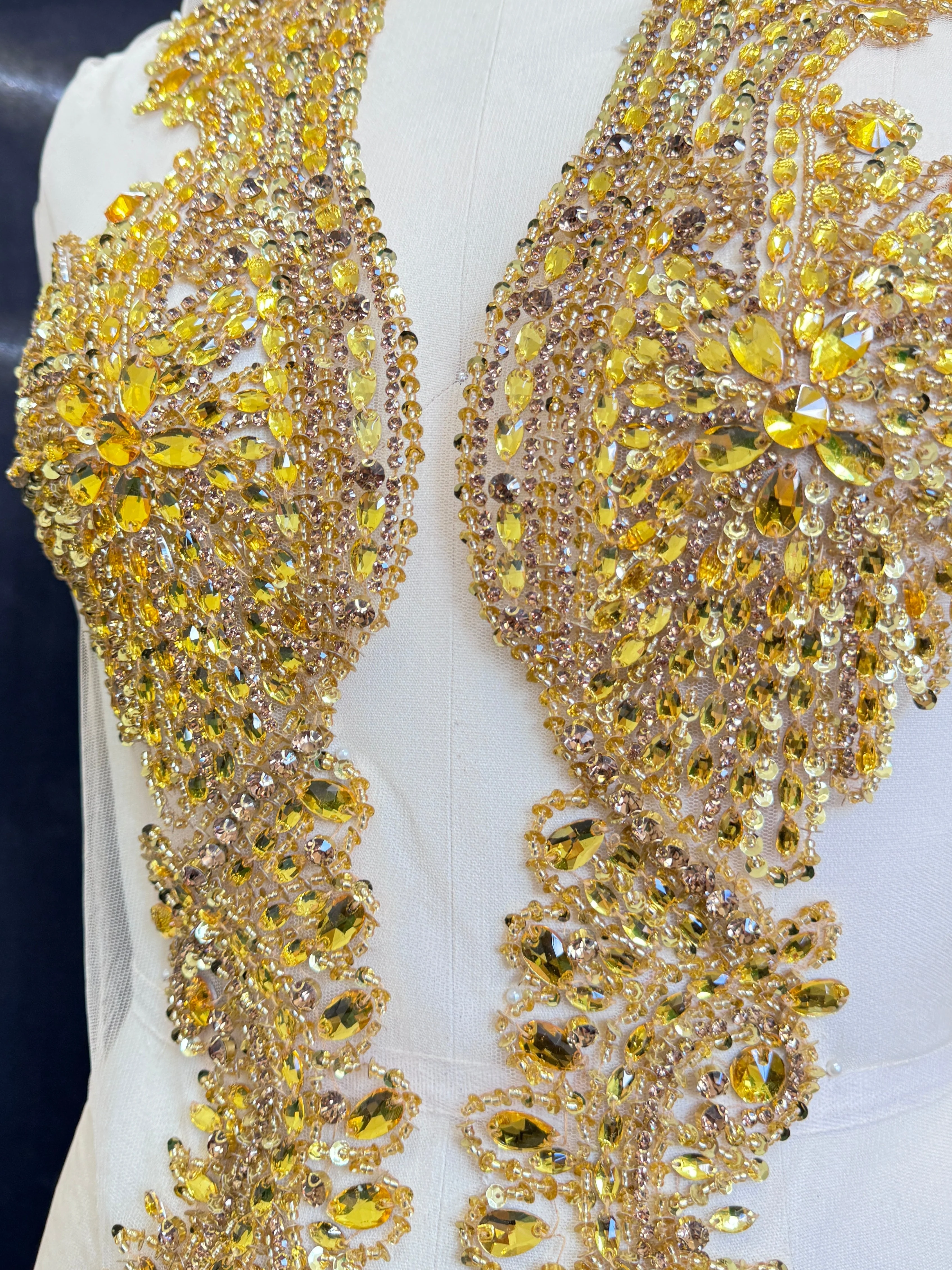 Nico Gold Rhinestones Bodice Applique - Image 3
