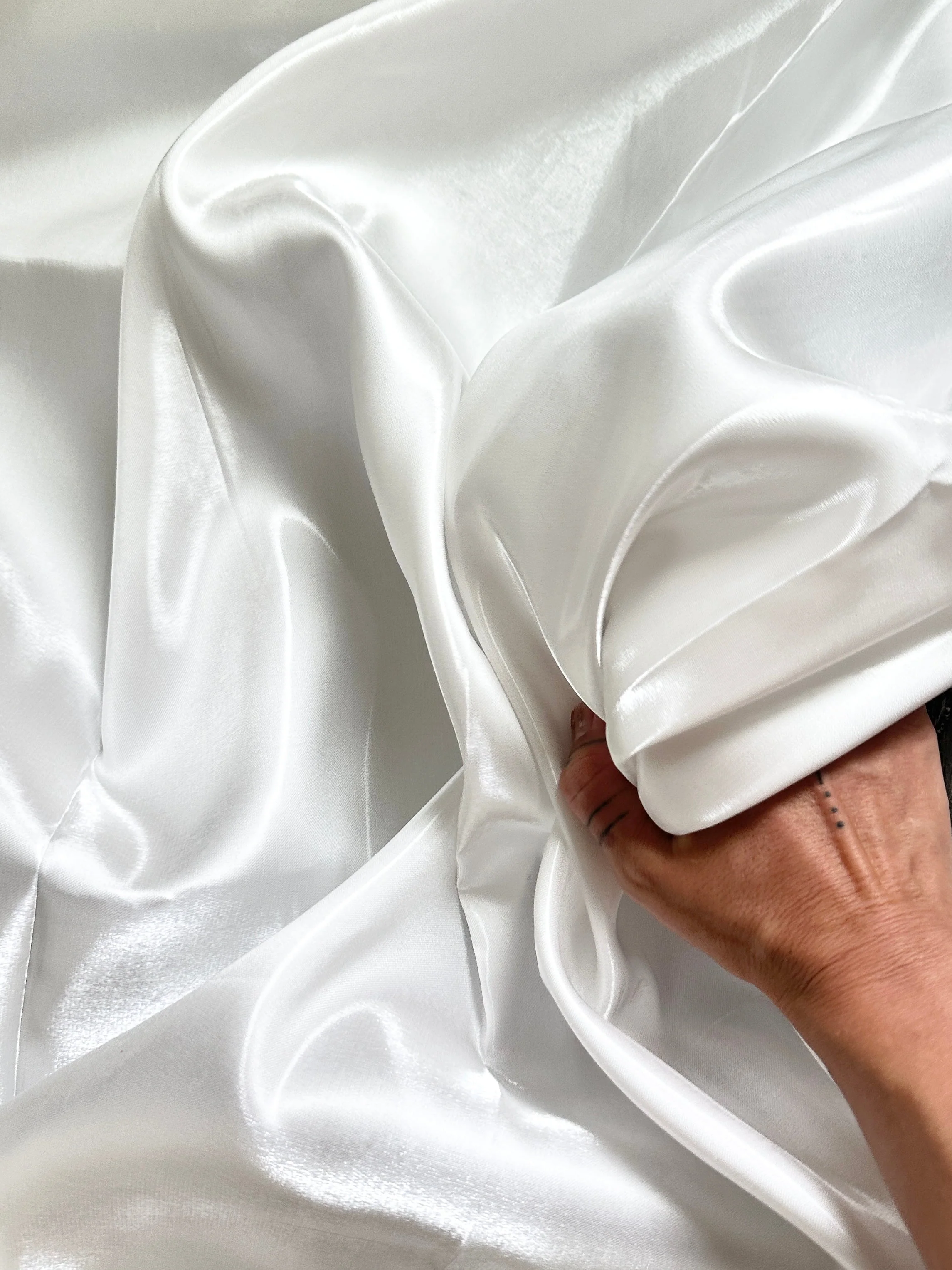 Off White Liquid Bridal Satin - Image 6