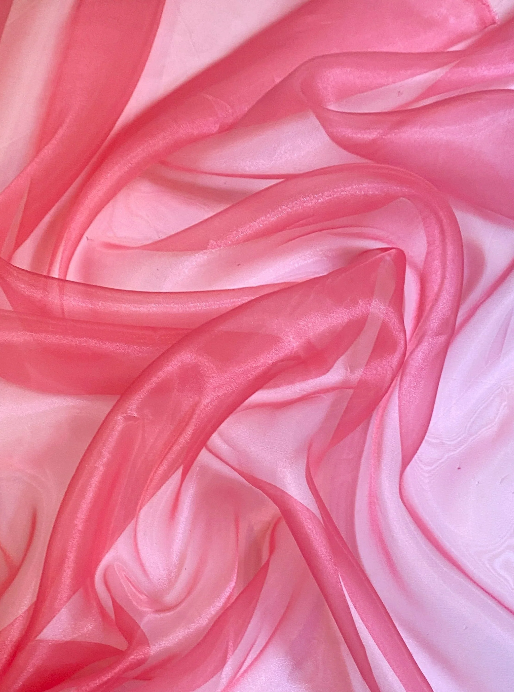 Salmon/Coral Crystal Organza