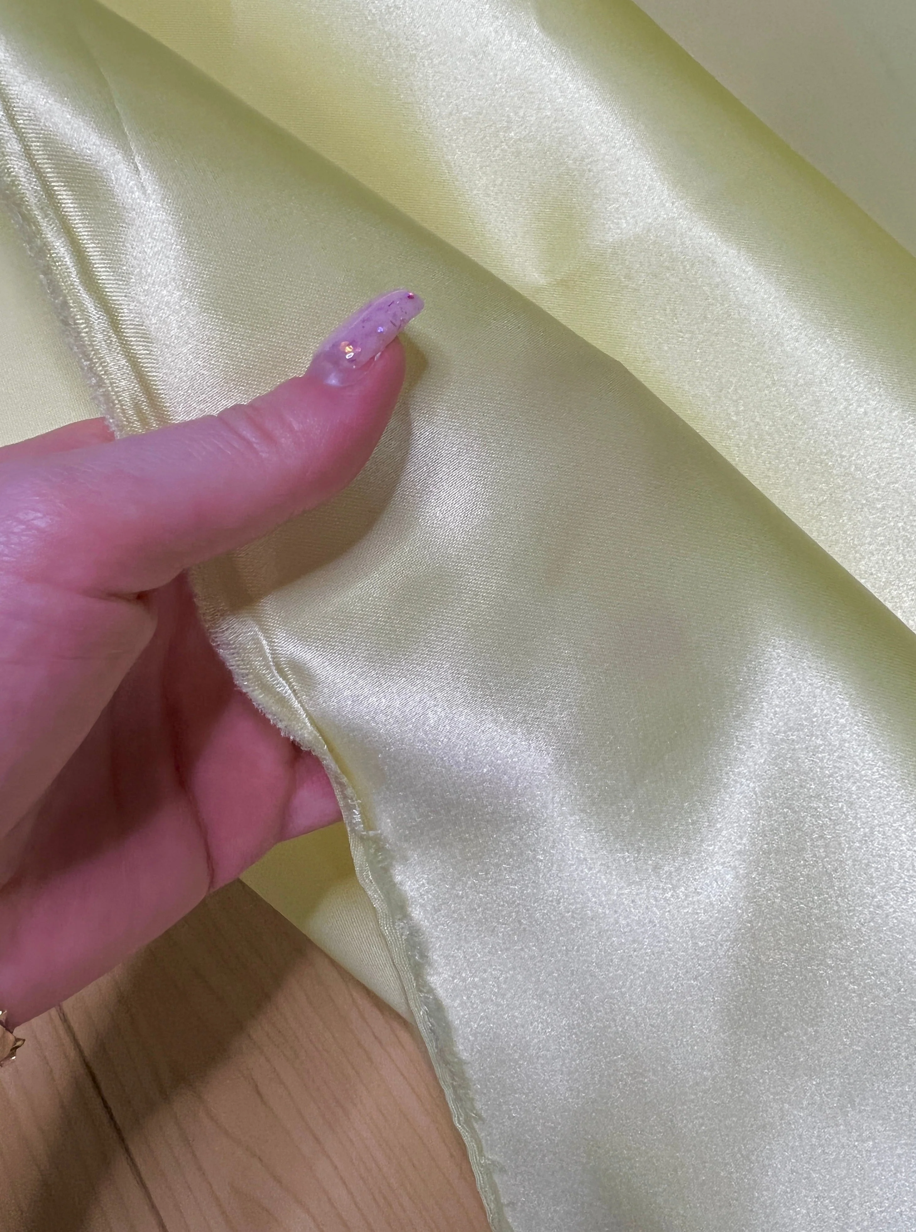 Pale Yellow Duchesse Satin - Image 5