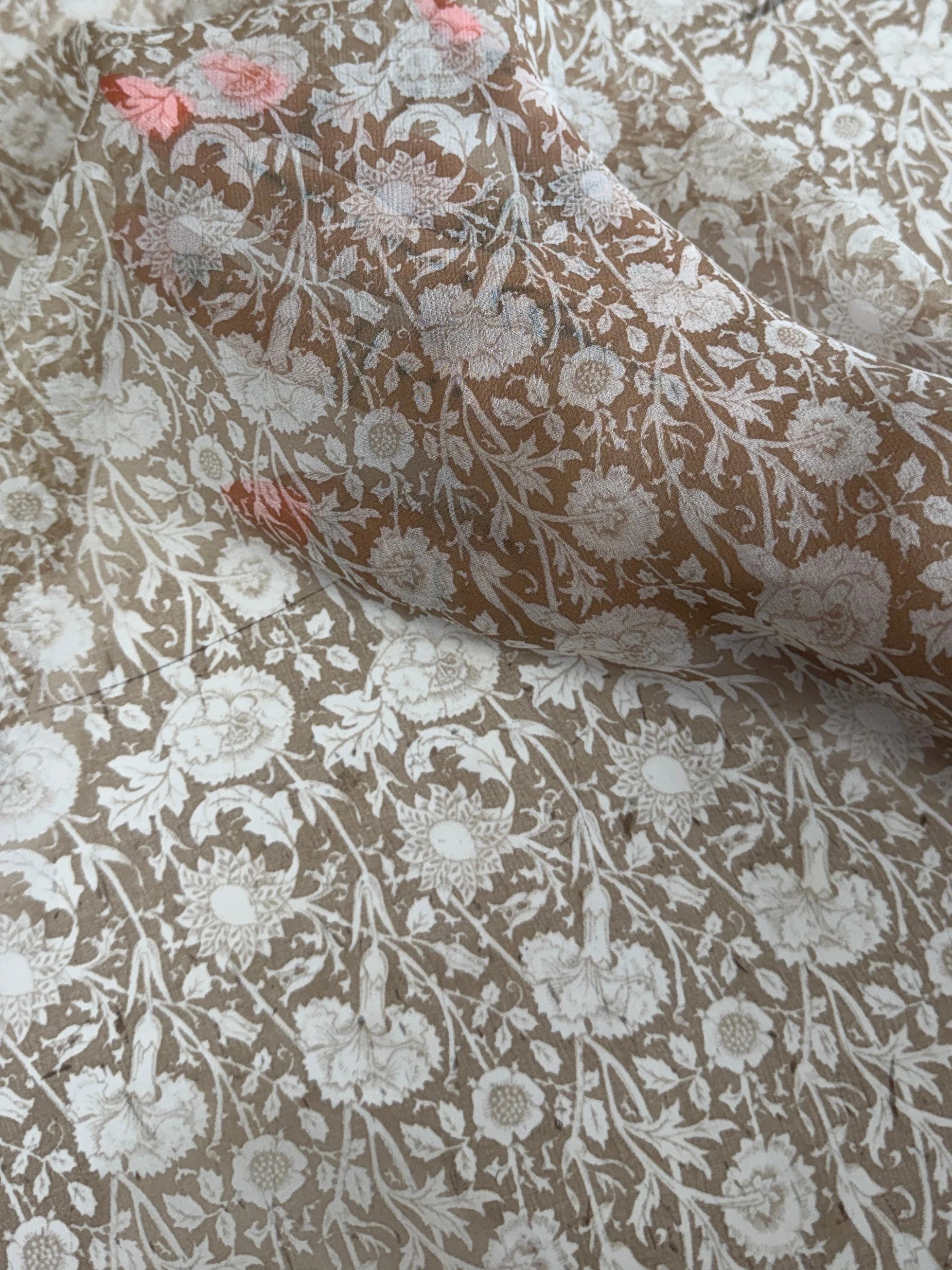 Porcelain Floral Italian Silk Chiffon - Image 6