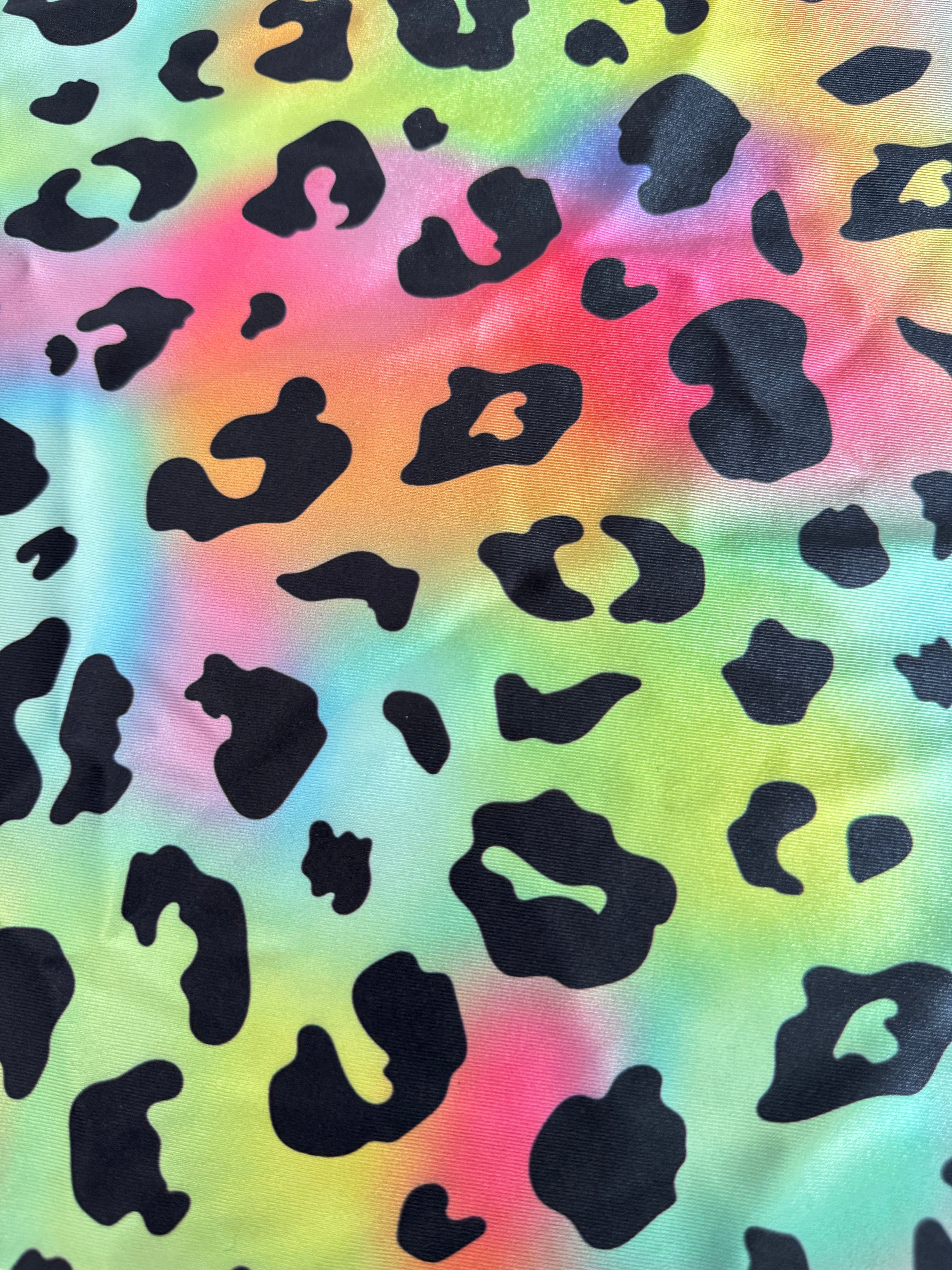 Rainbow Leopard Print Nylon Spandex - Image 2