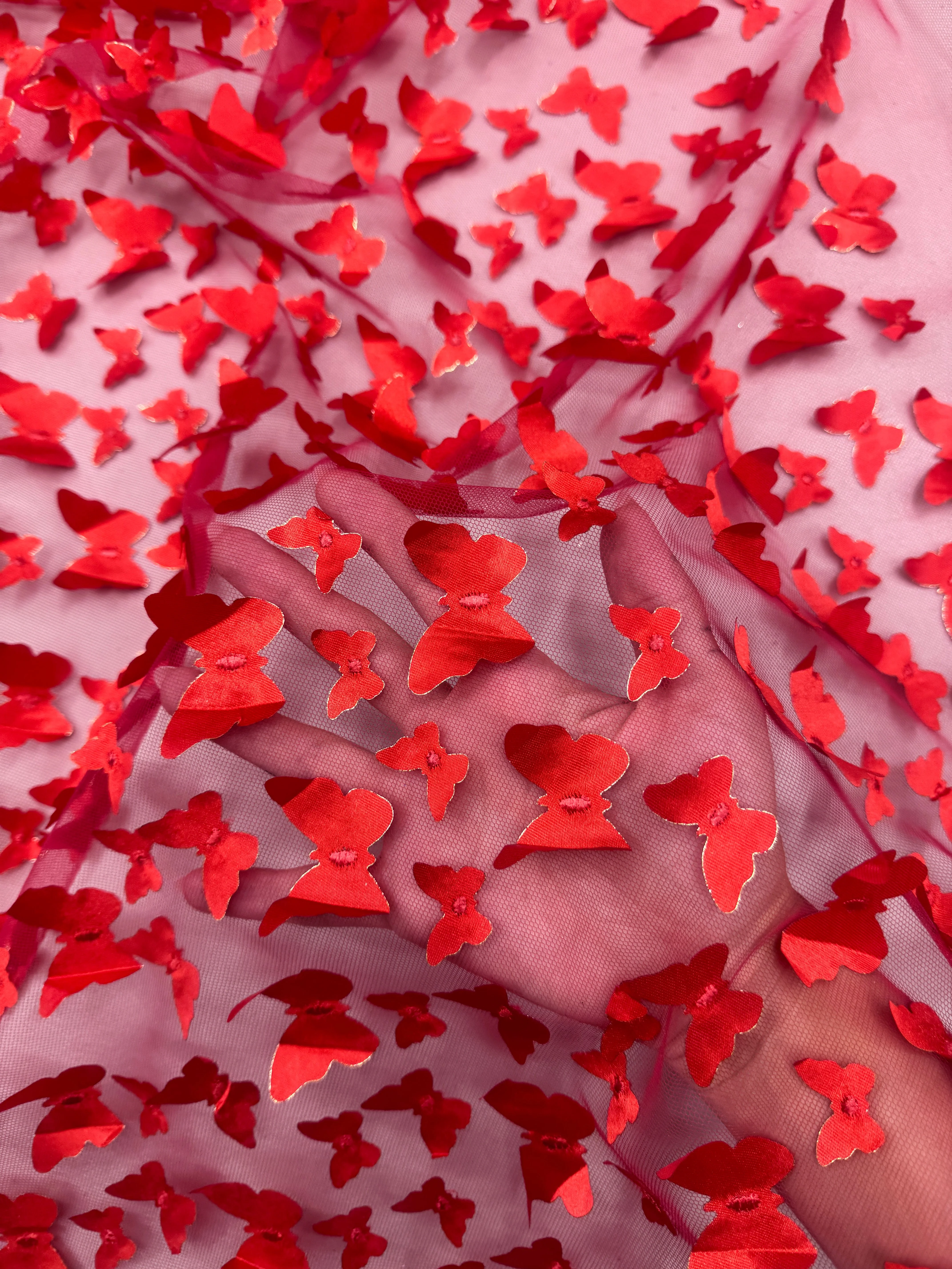 Red 3D Butterfly Lace - Image 9