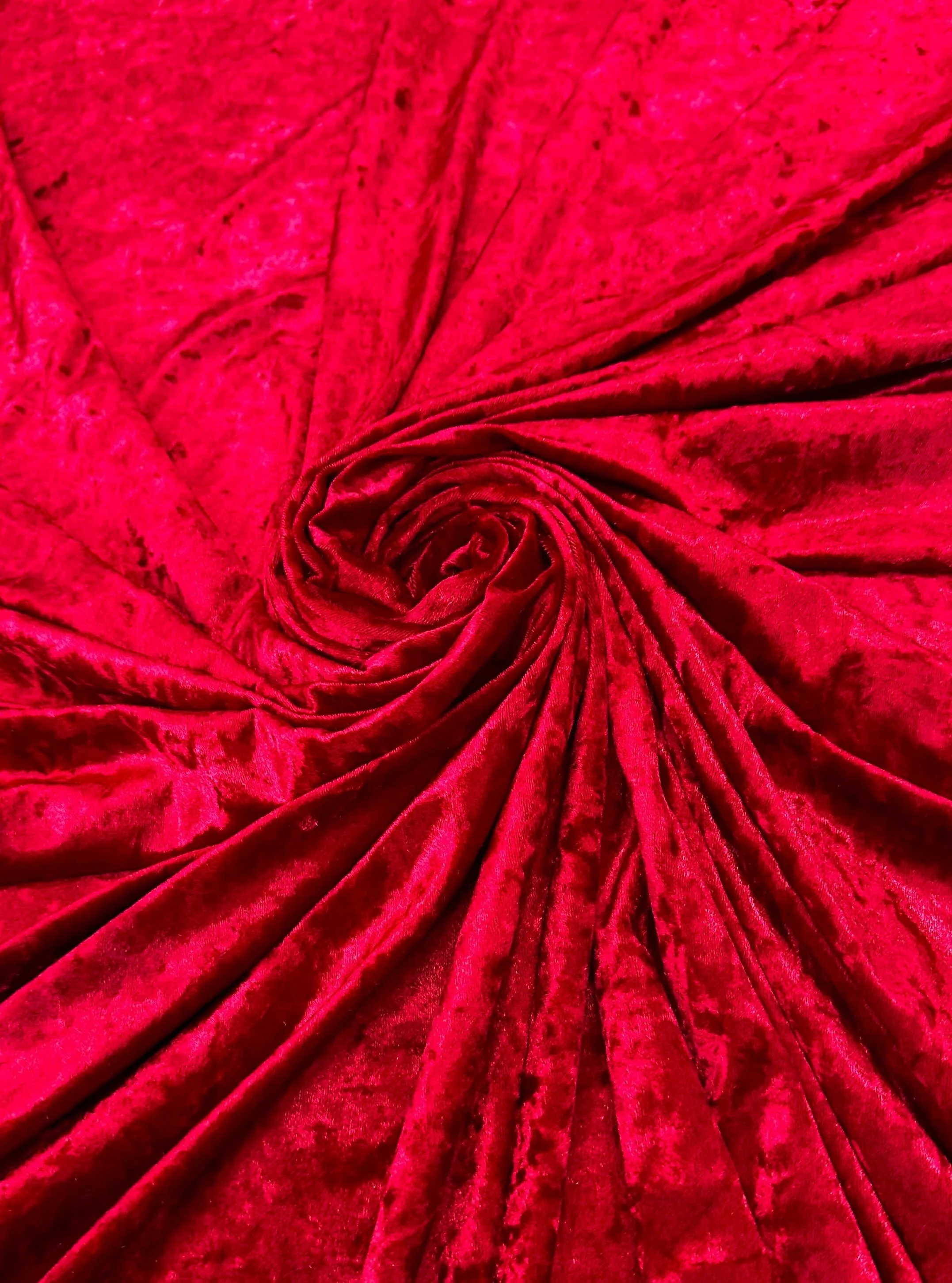 Red Stretch Crushed Velvet - Image 3