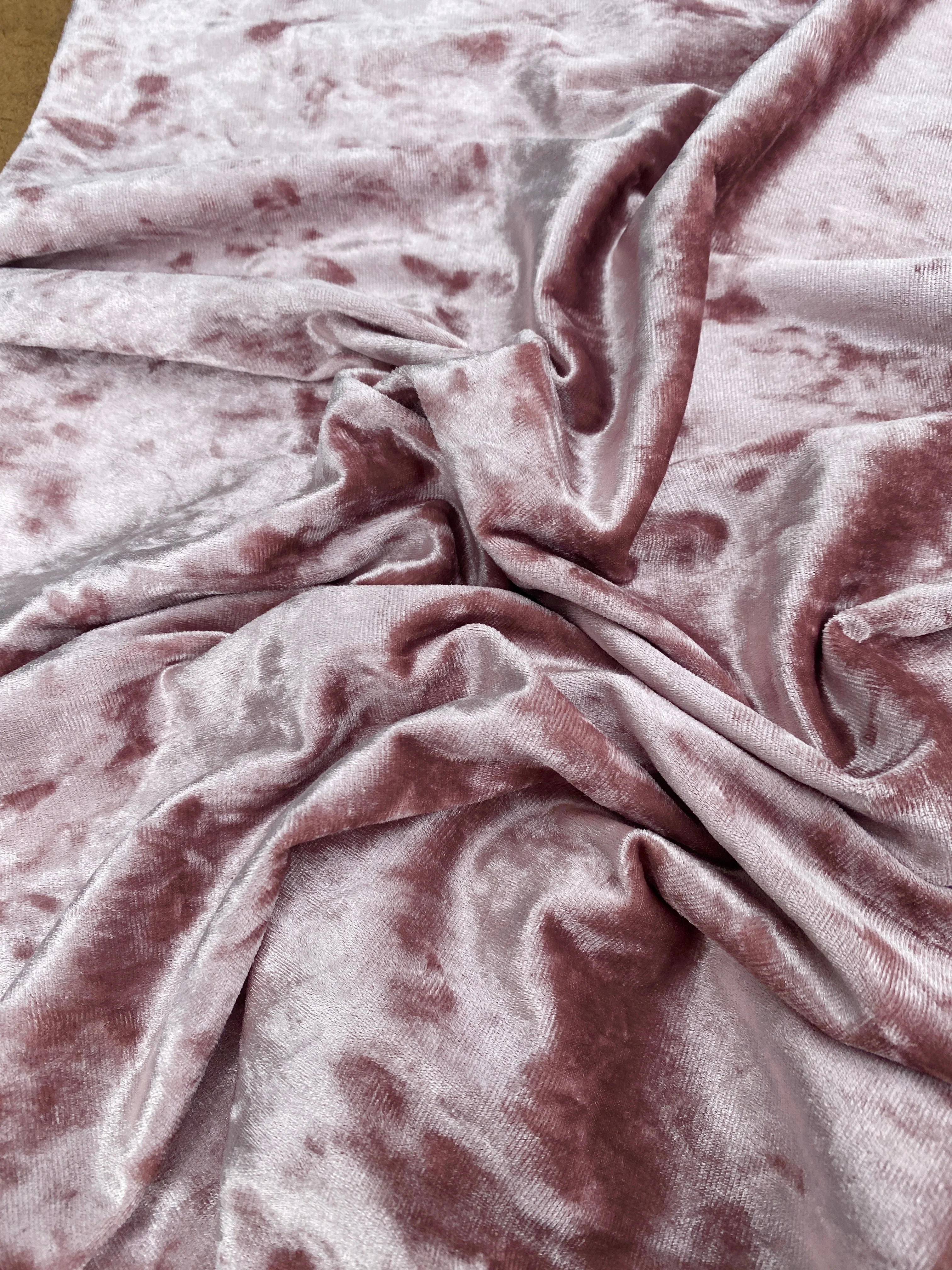 Rose Stretch Crushed Velvet - Image 3