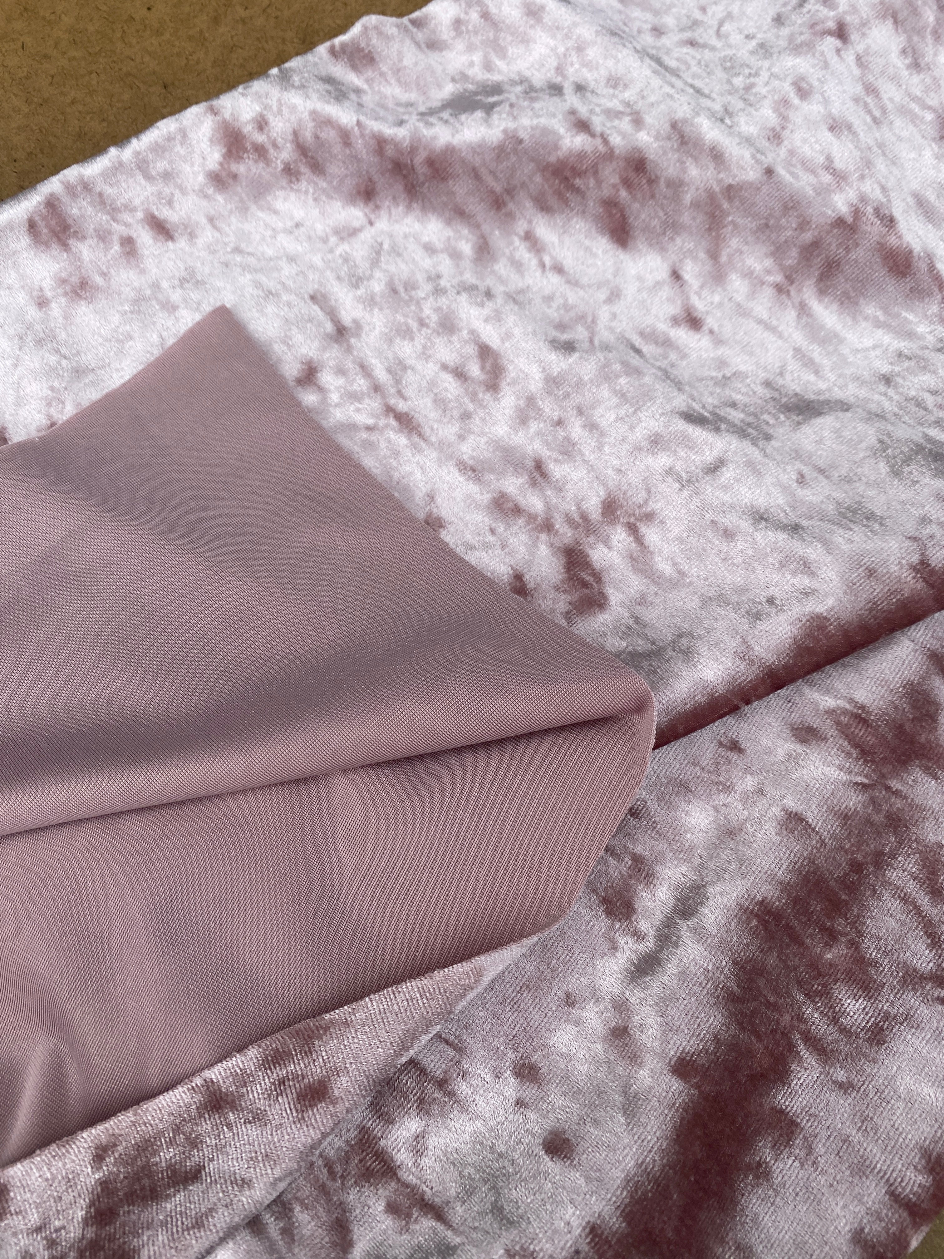 Rose Stretch Crushed Velvet - Image 4