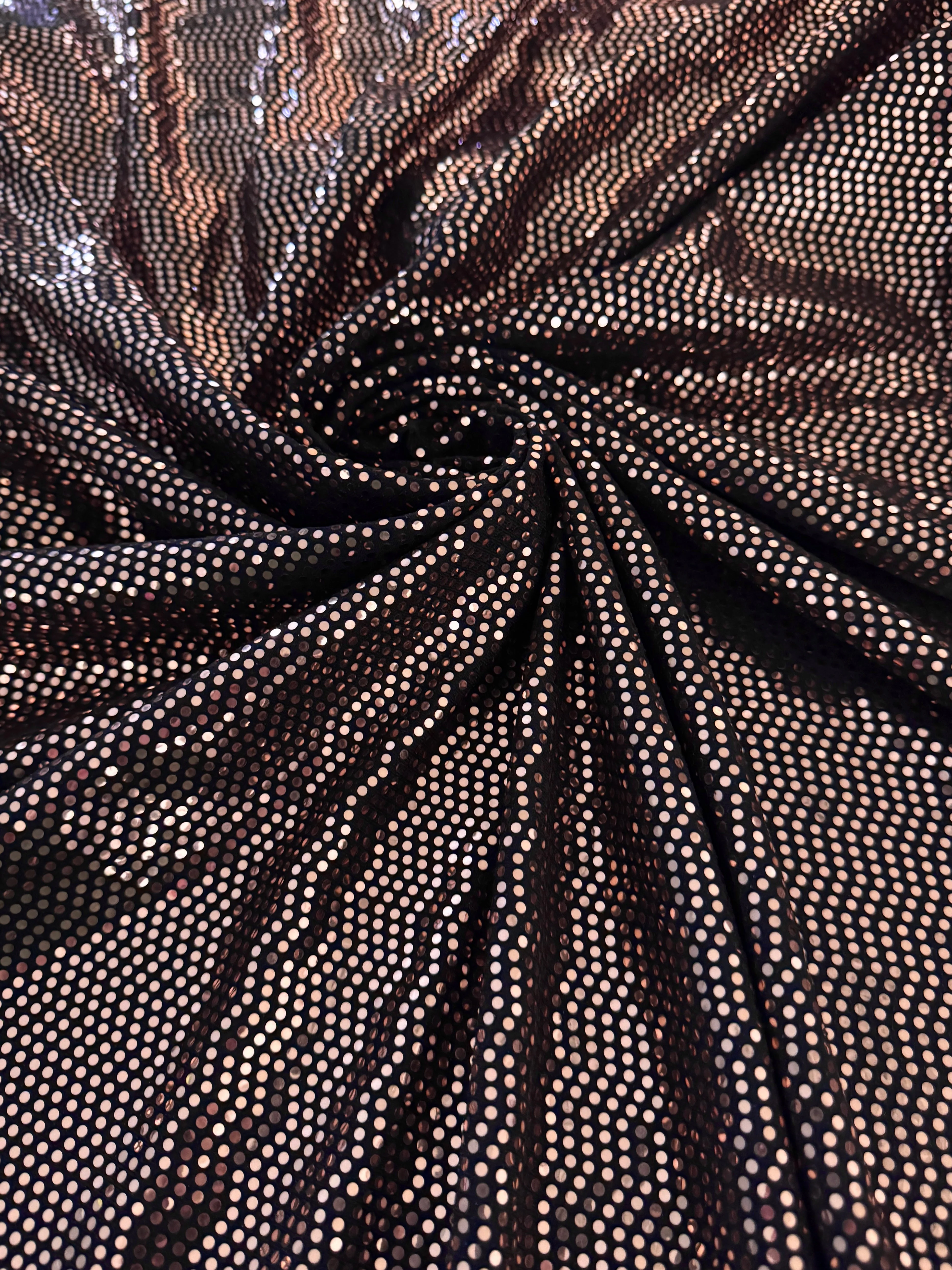 Rose Gold Sequin Mirror Foiled Spandex - Image 3