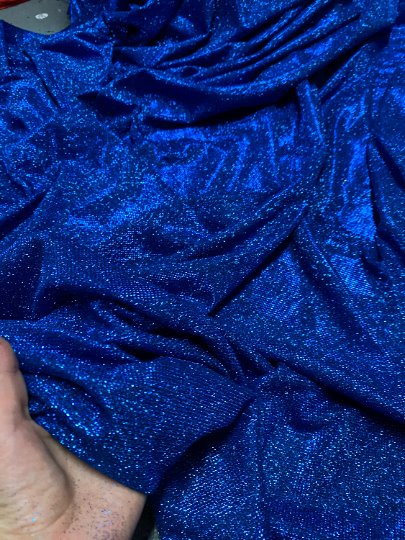 Royal Blue Spandex Lurex Knit - Image 3