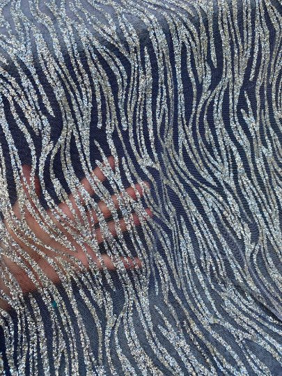 Silver Glitter Wave Design Lace - Image 7