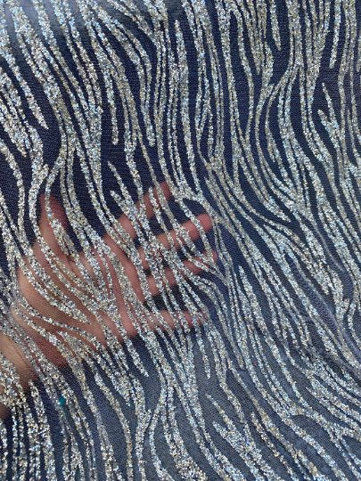 Silver Glitter Wave Design Lace - Image 8