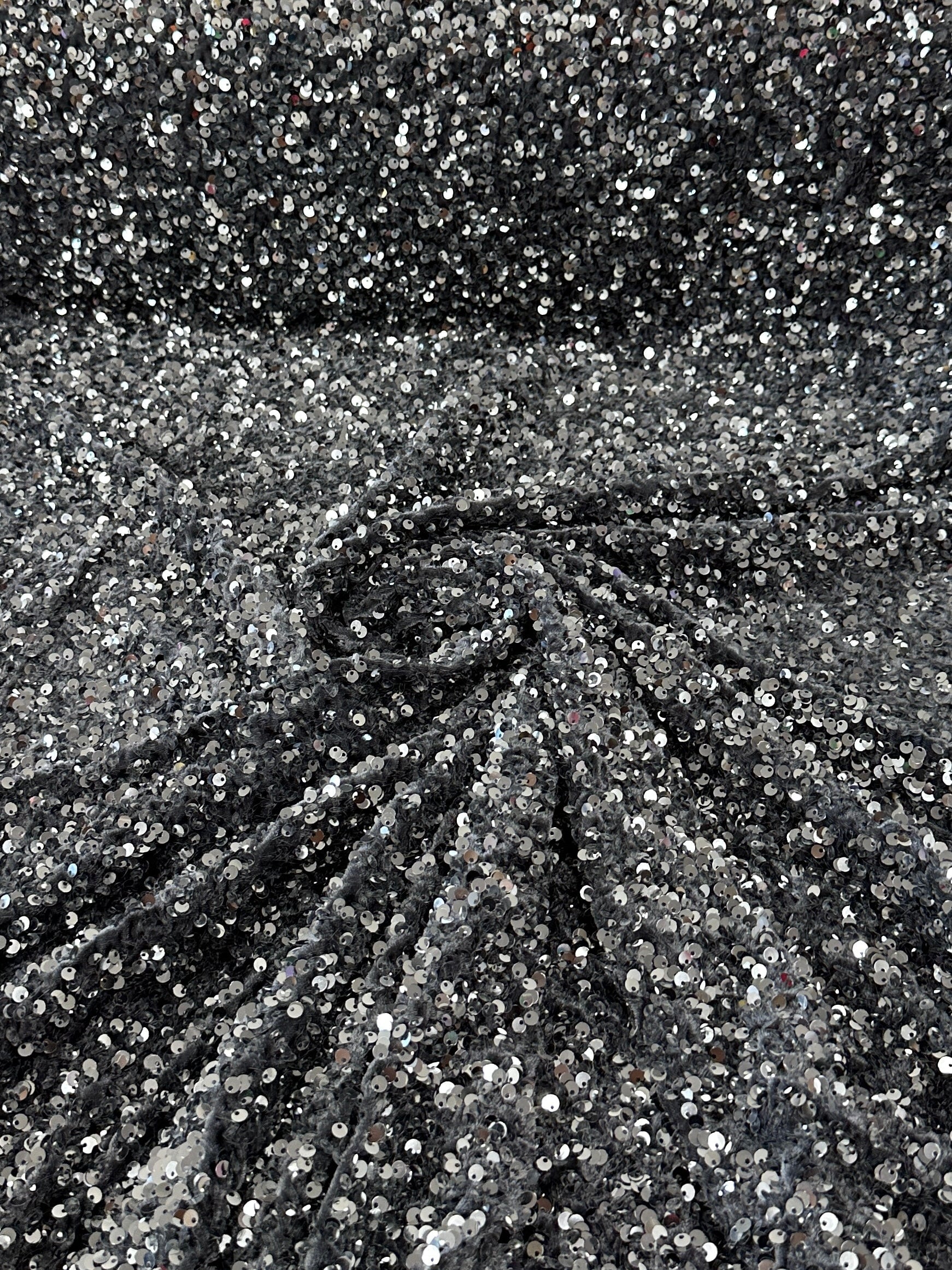 Silver Gray Sequin on Velvet - Image 11