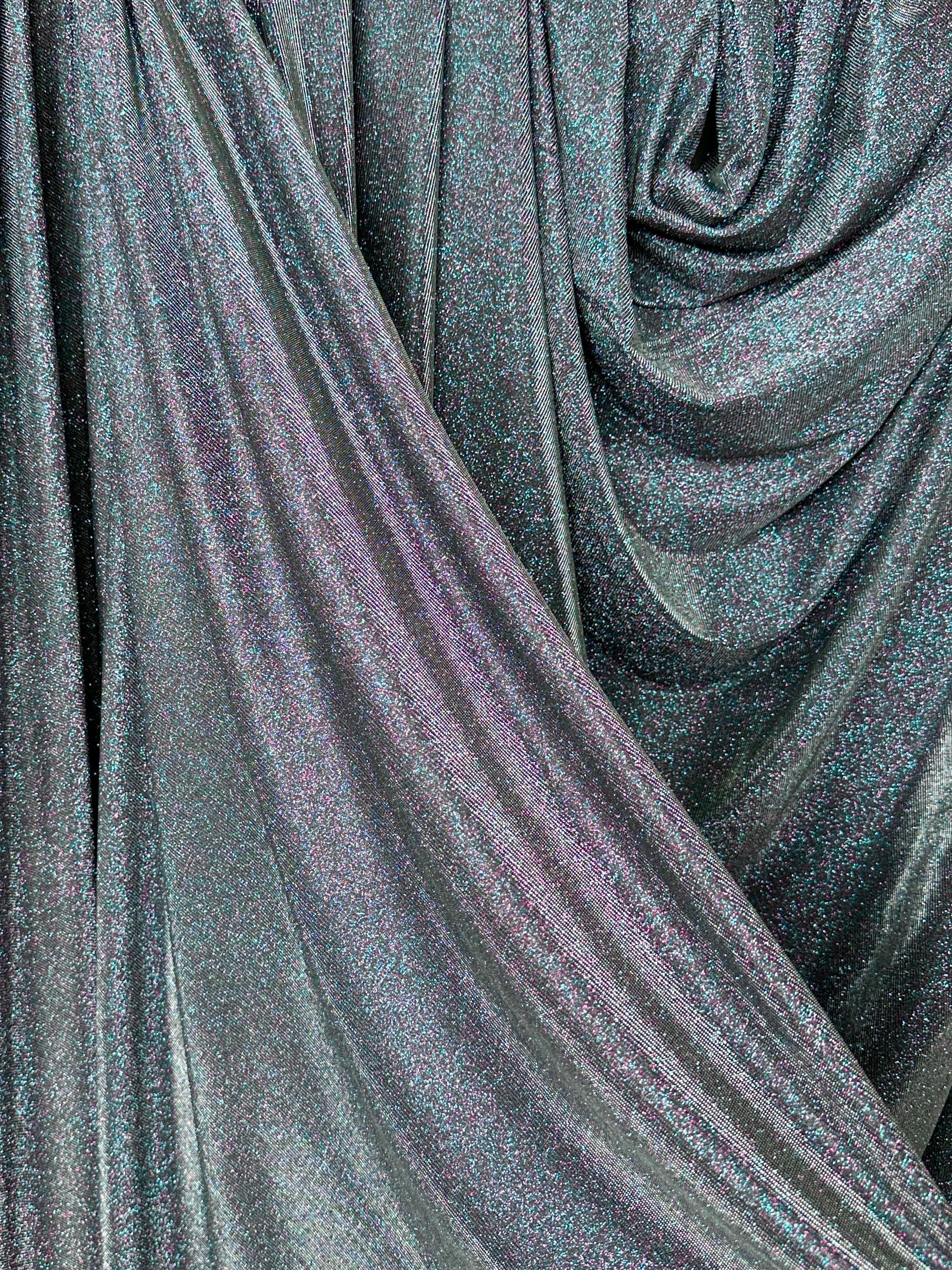 Silver Iridescent Stretch Metallic Lurex - Image 3