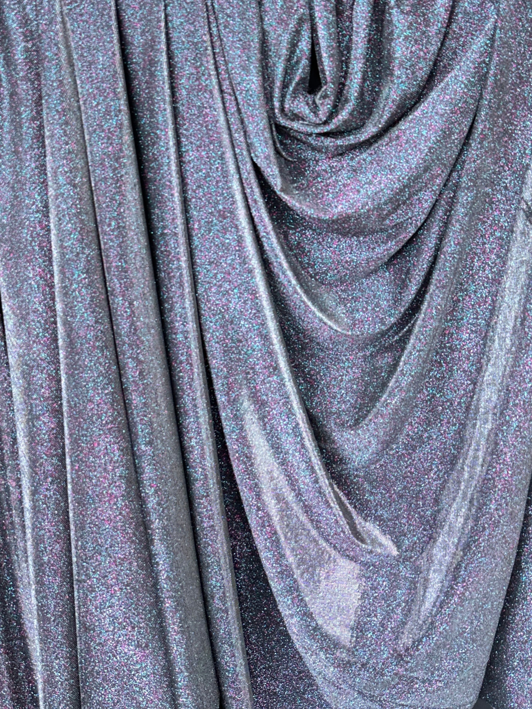 Silver Iridescent Stretch Metallic Lurex - Image 6
