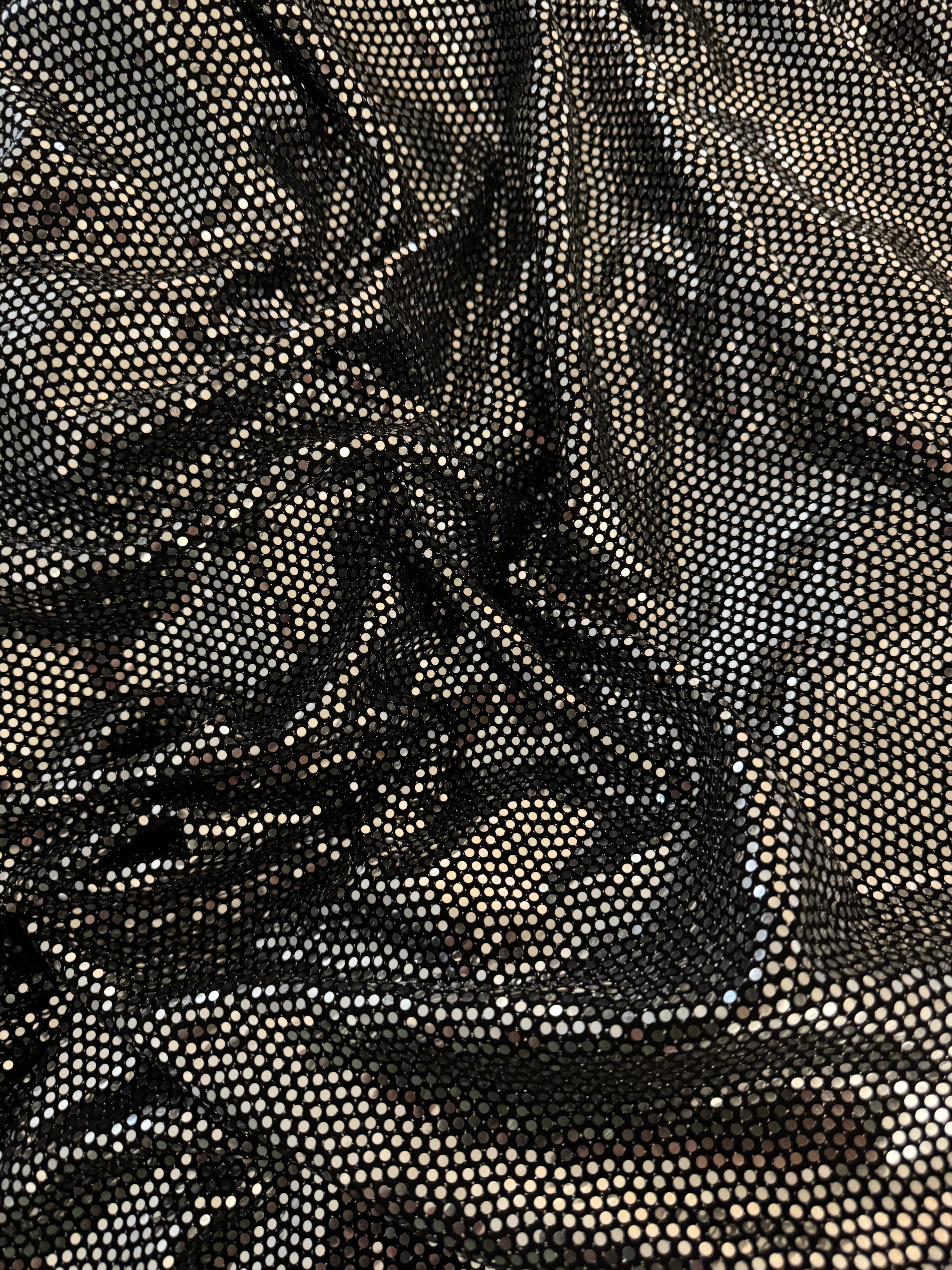 Silver Sequin Mirror Foiled Spandex - Image 3