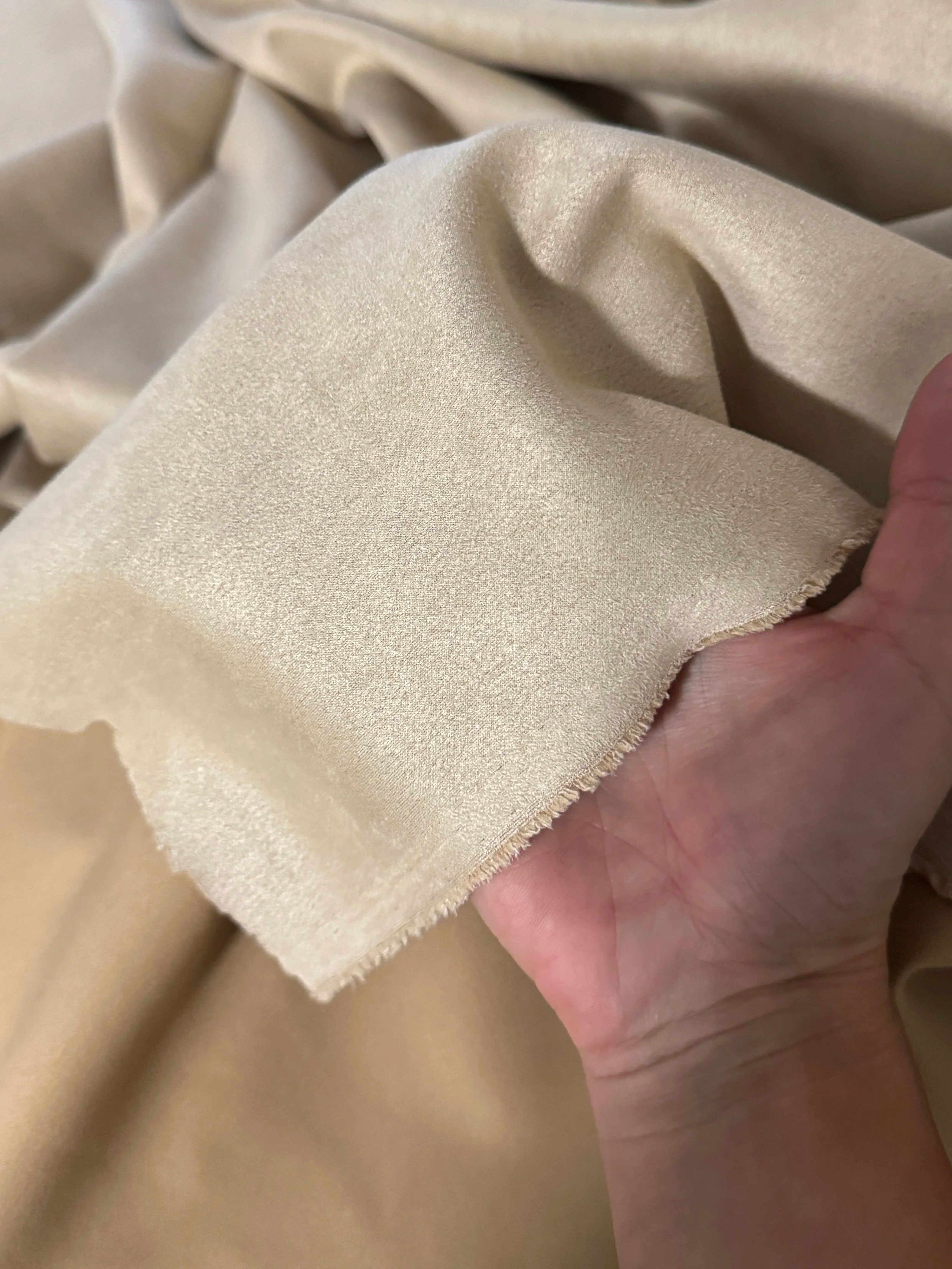 Tan Beige Stretch Apparel Techno Suede - Image 6