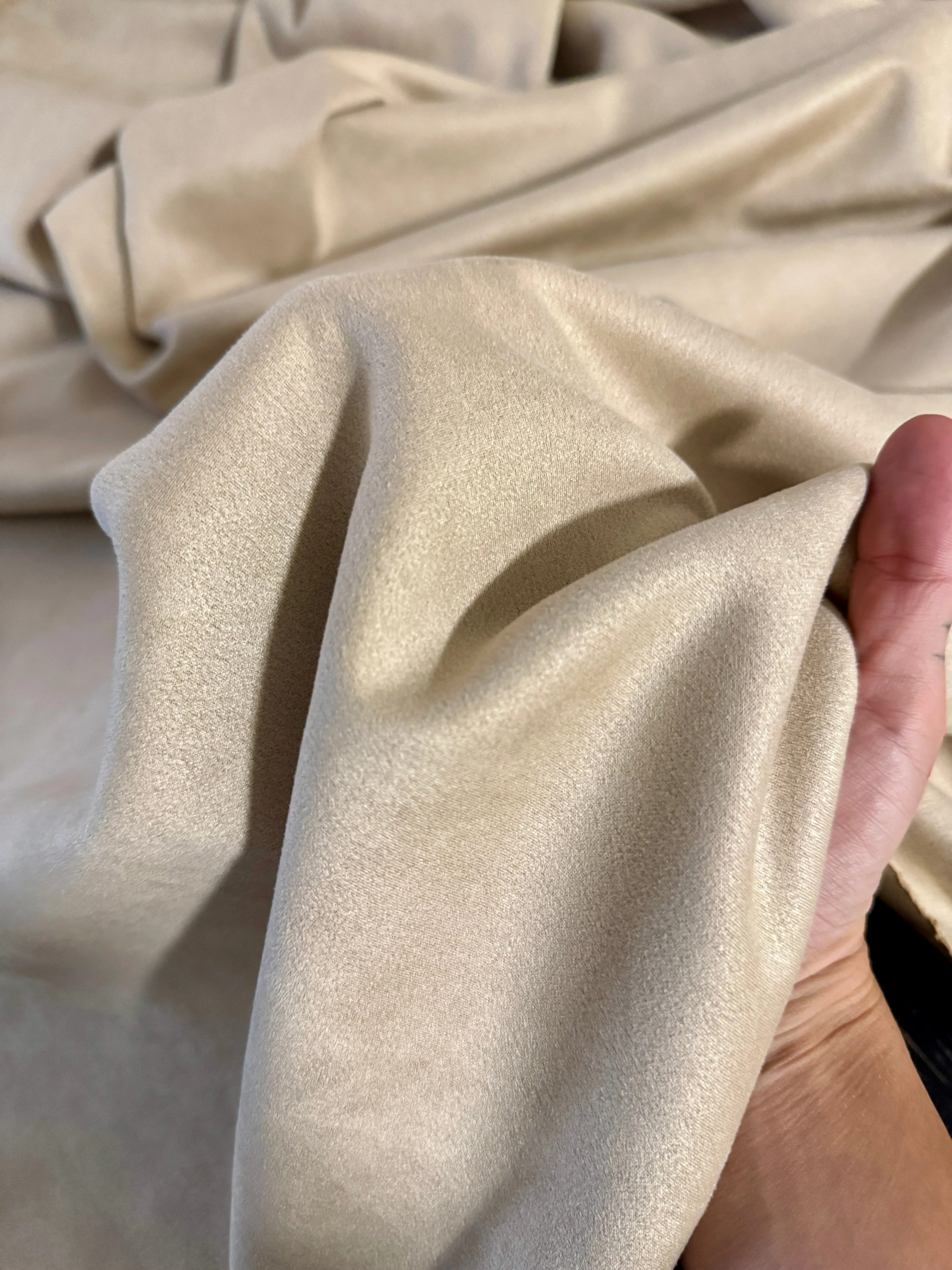 Tan Beige Stretch Apparel Techno Suede - Image 7