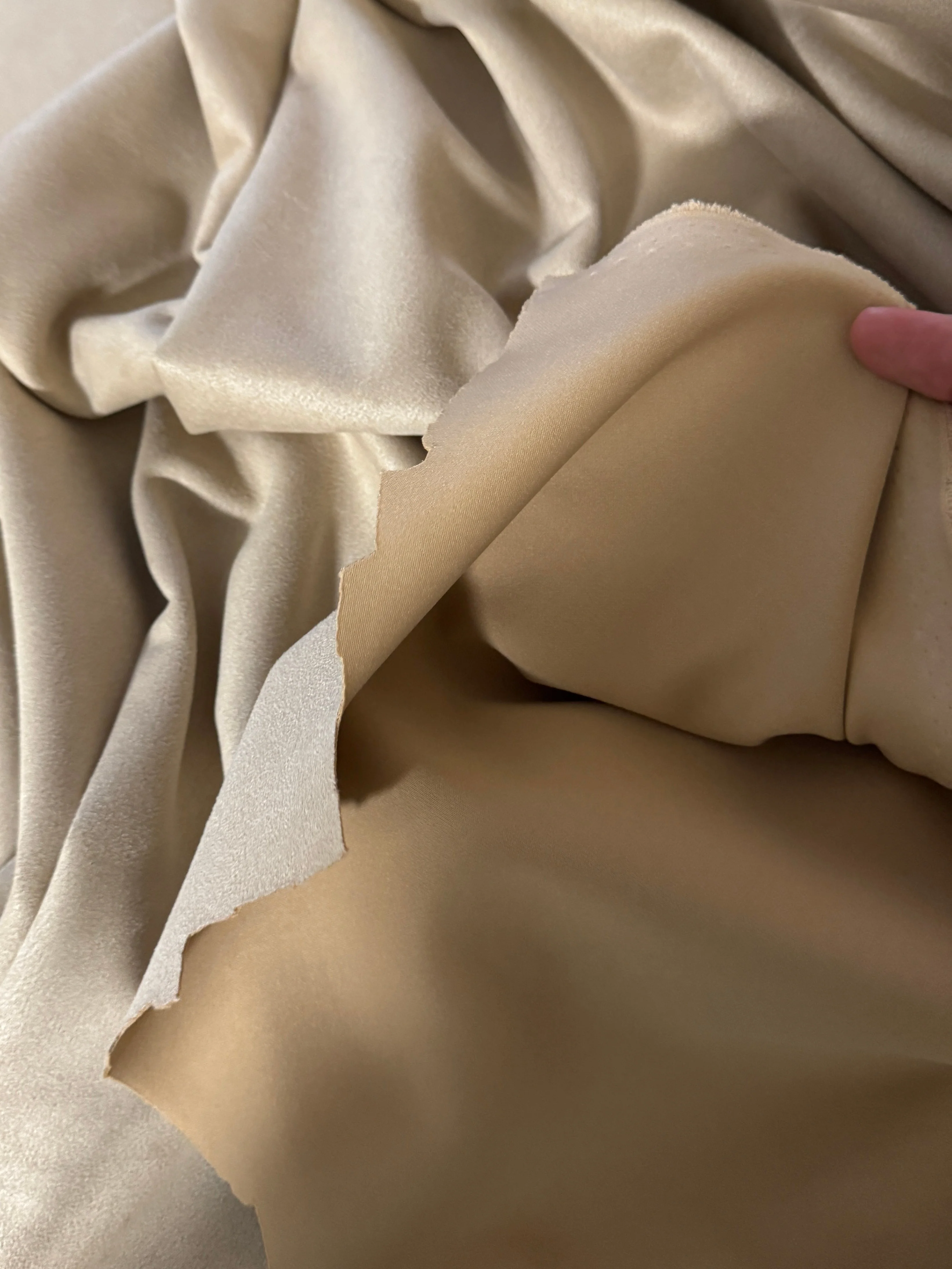 Tan Beige Stretch Apparel Techno Suede - Image 9