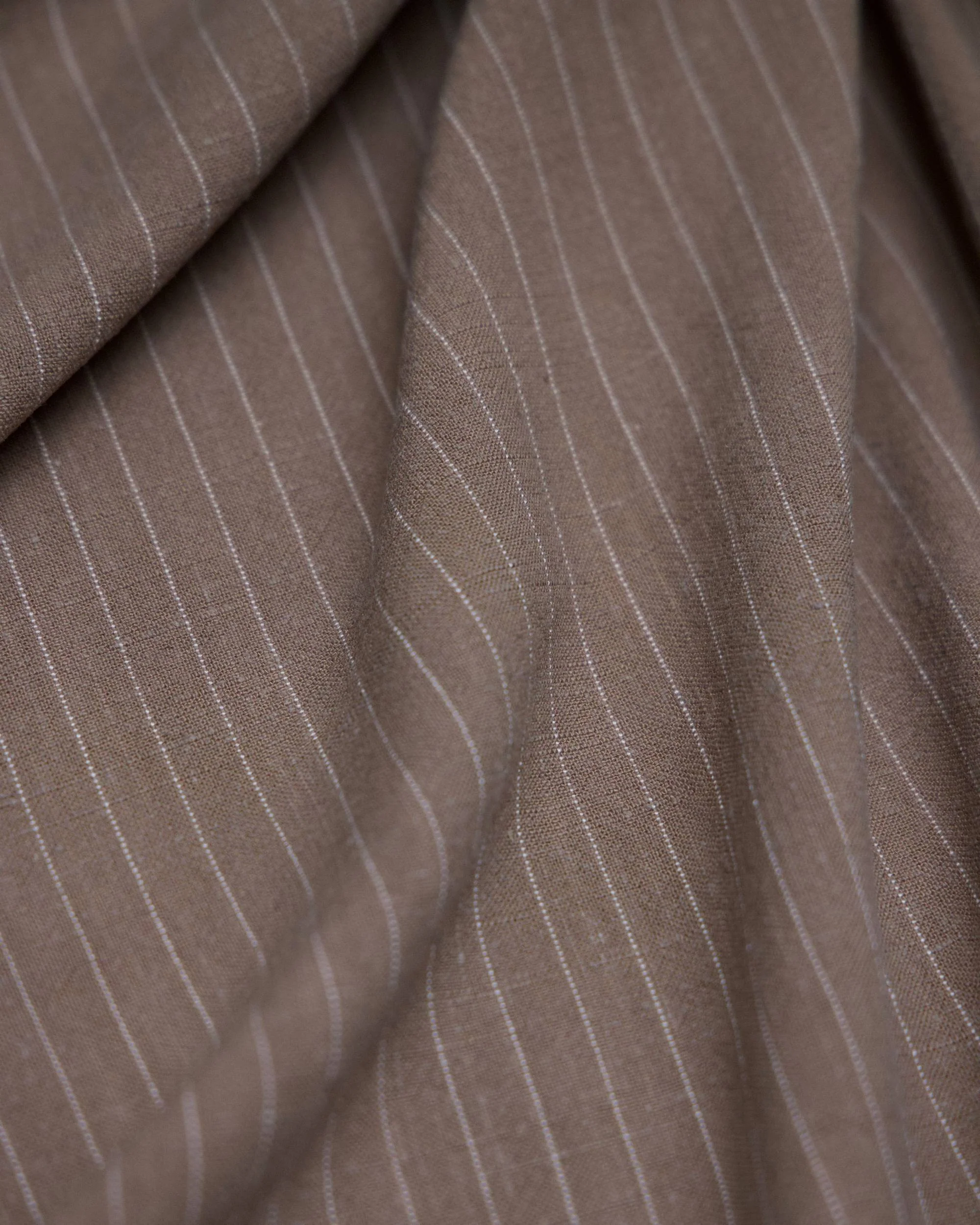 Tan Resort Pinstripe Linen Blend
