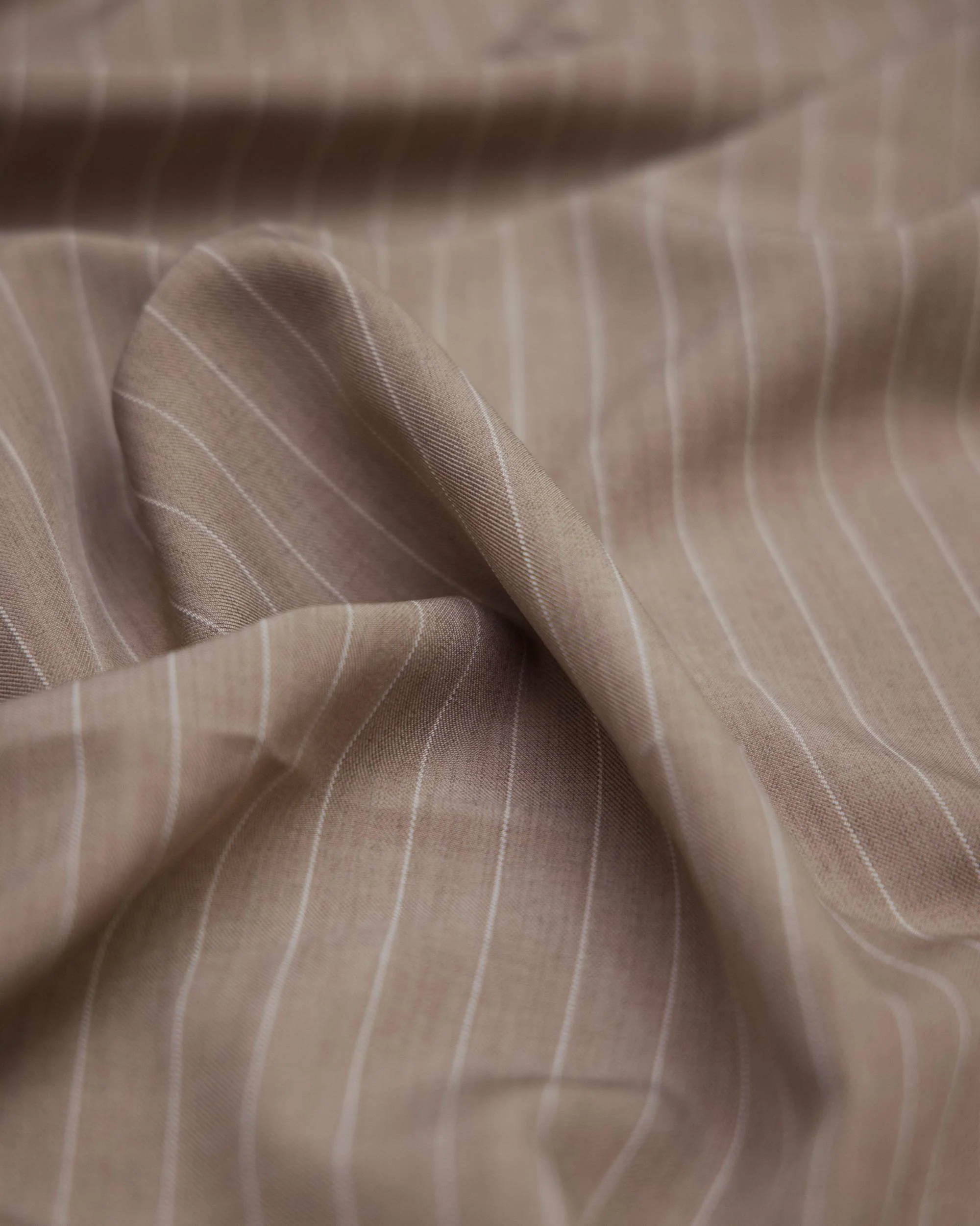 Tan Tailored Pin Stripe Suiting - Image 3