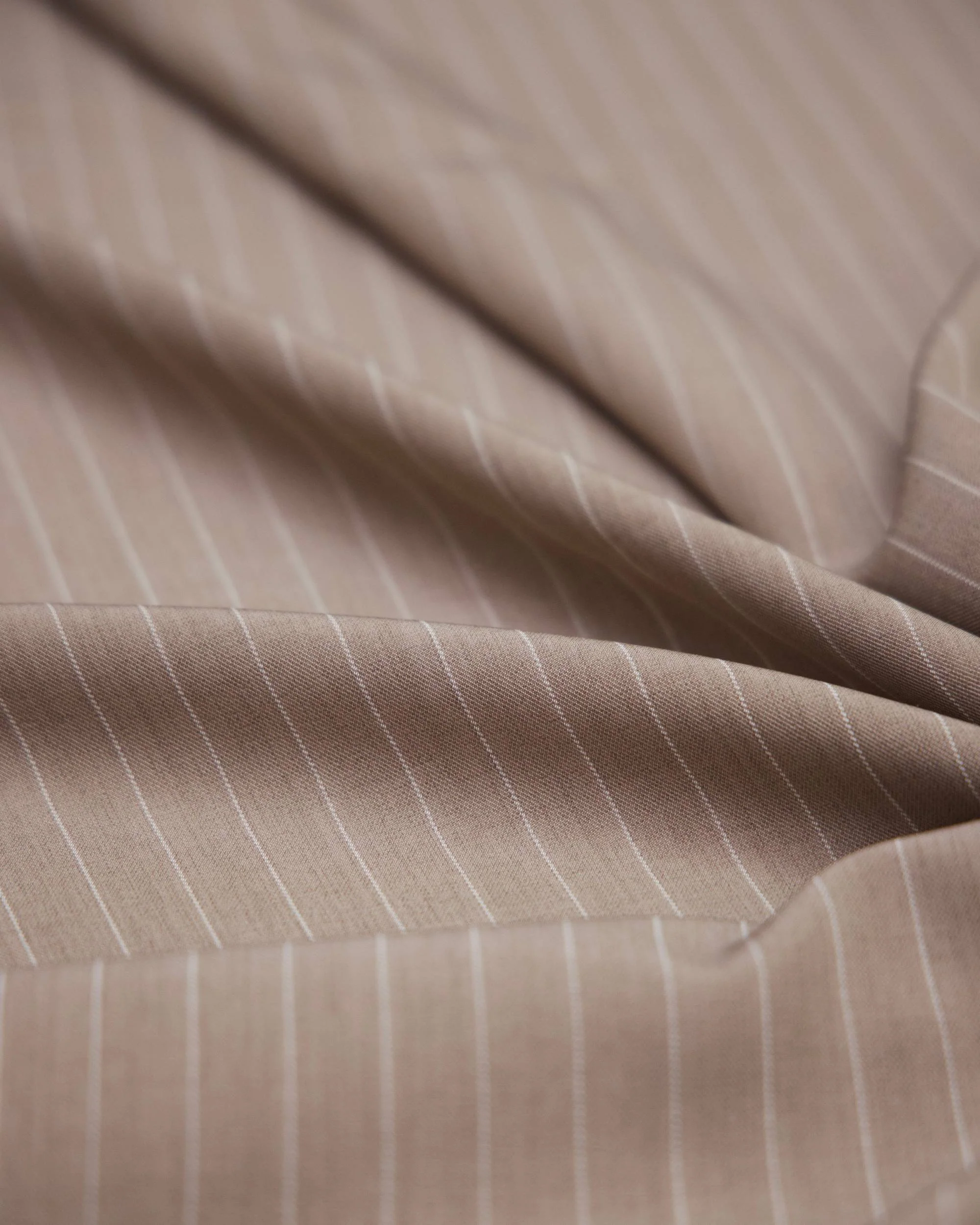 Tan Tailored Pin Stripe Suiting - Image 4