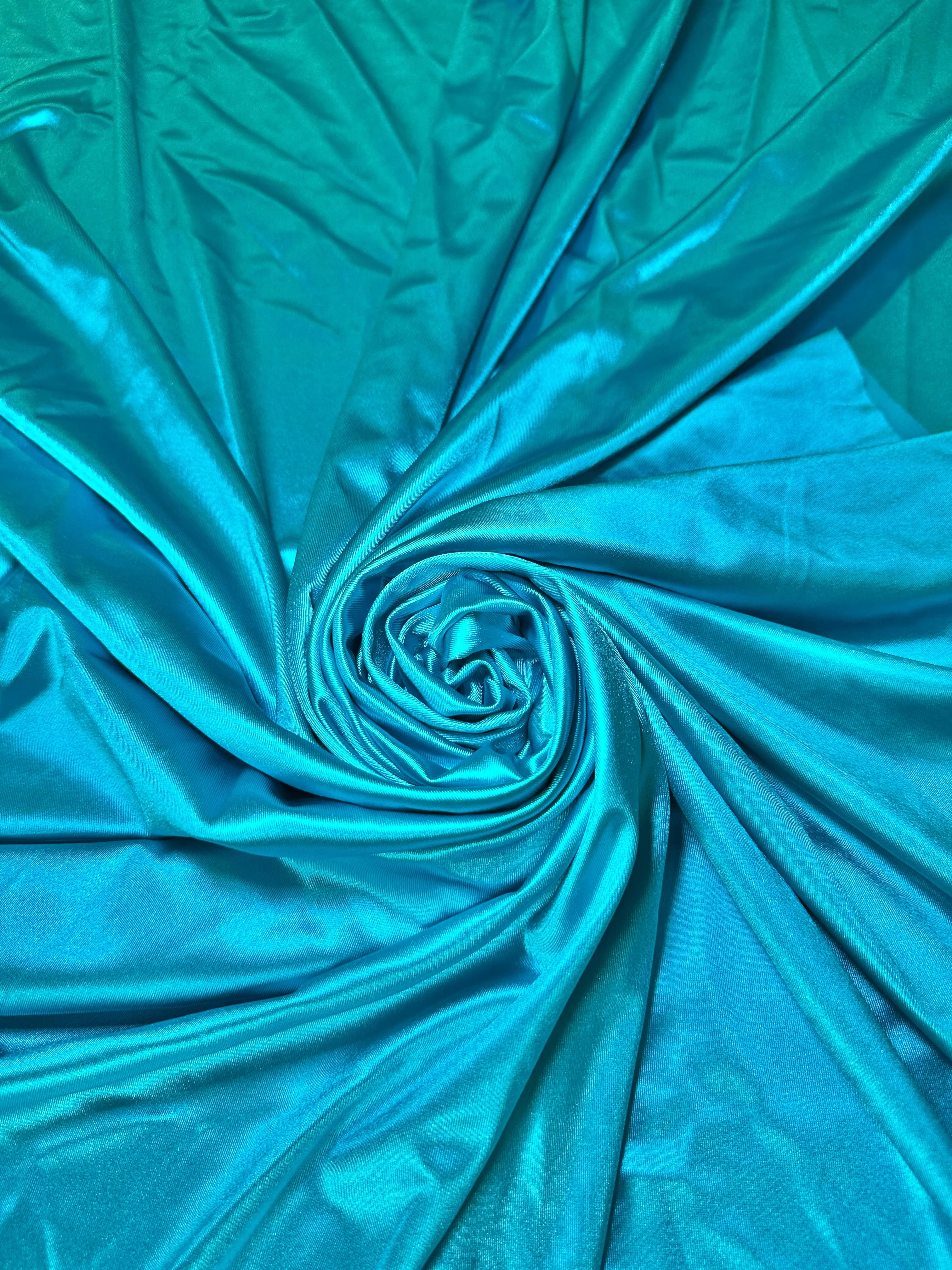 Turquoise Shiny Nylon Spandex