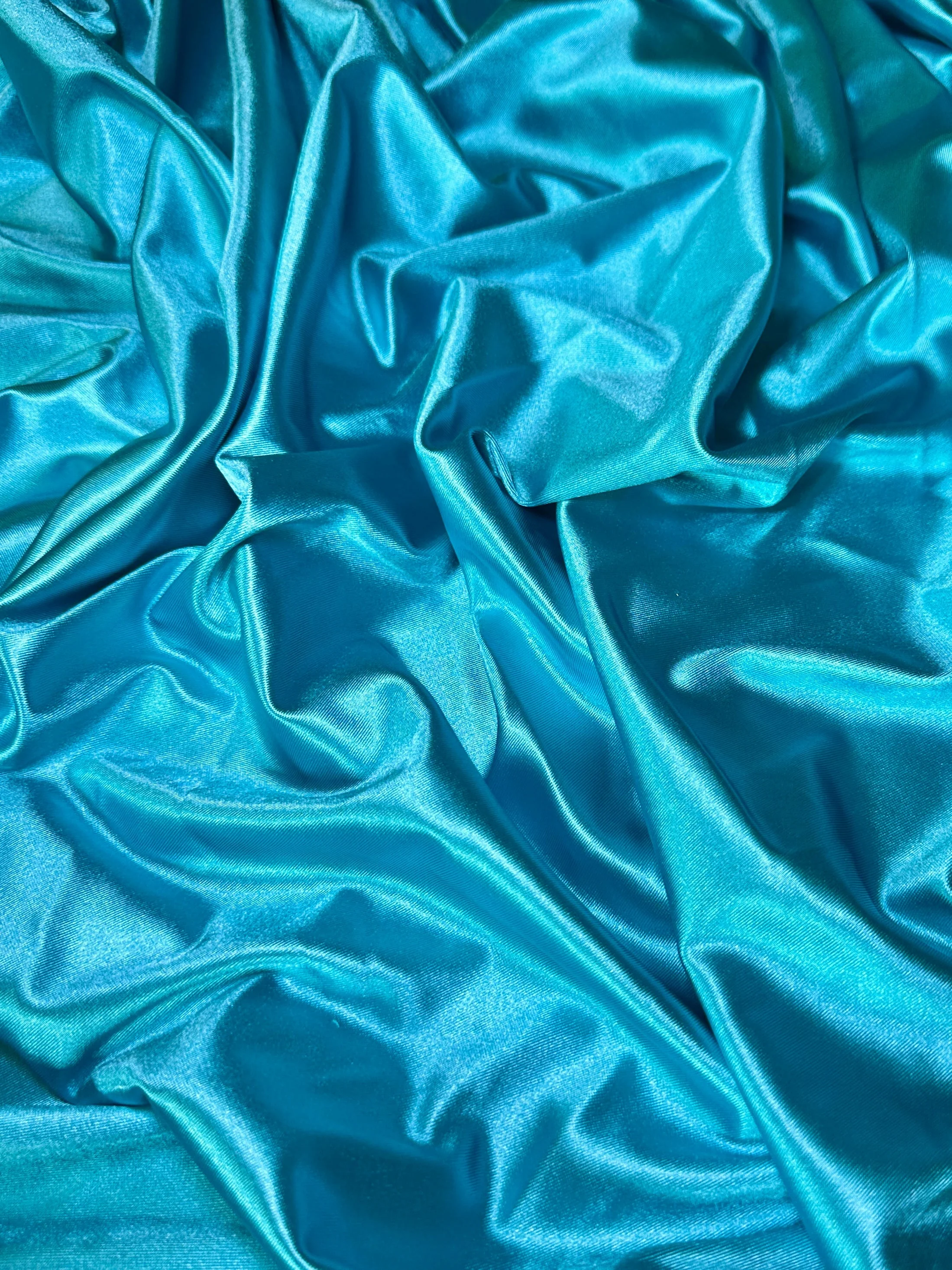 Turquoise Shiny Nylon Spandex - Image 4