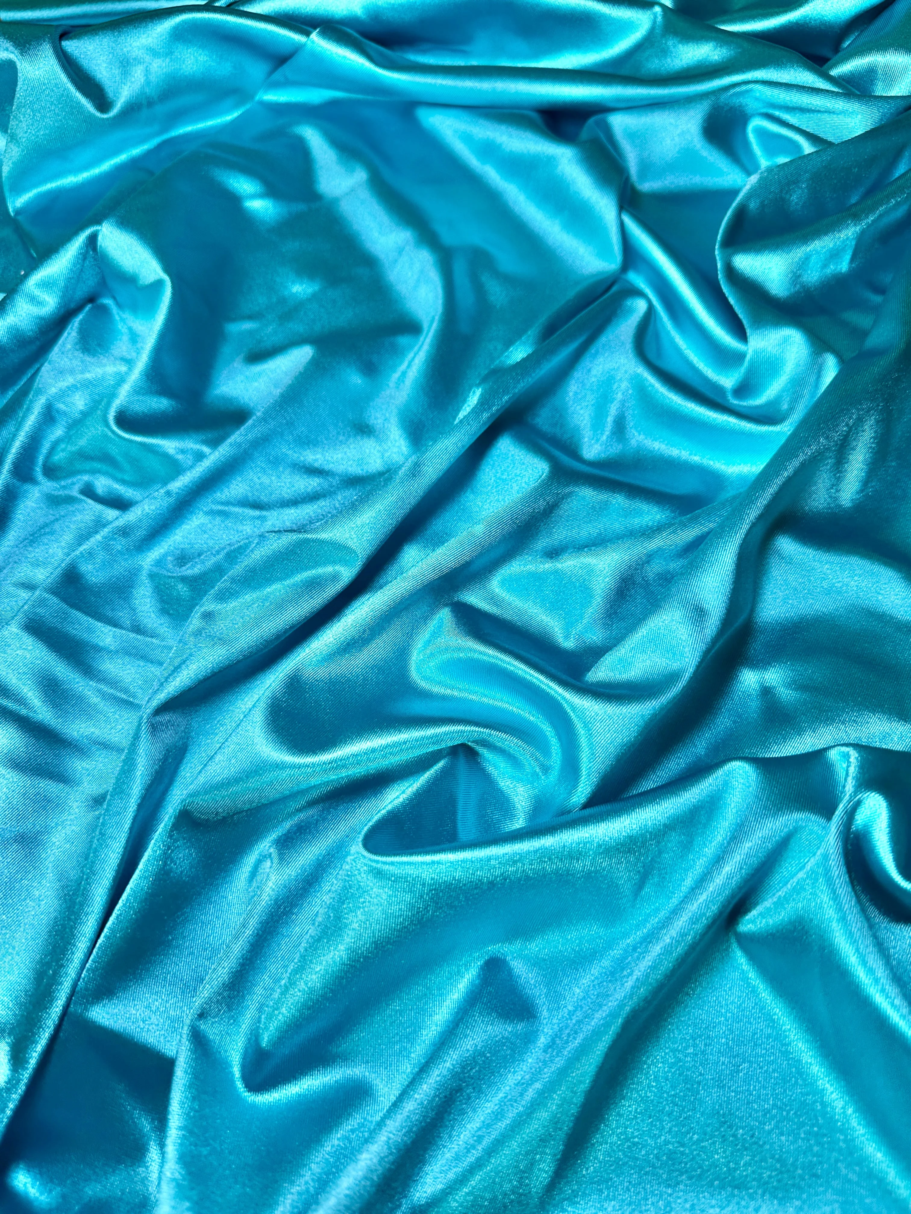 Turquoise Shiny Nylon Spandex - Image 6