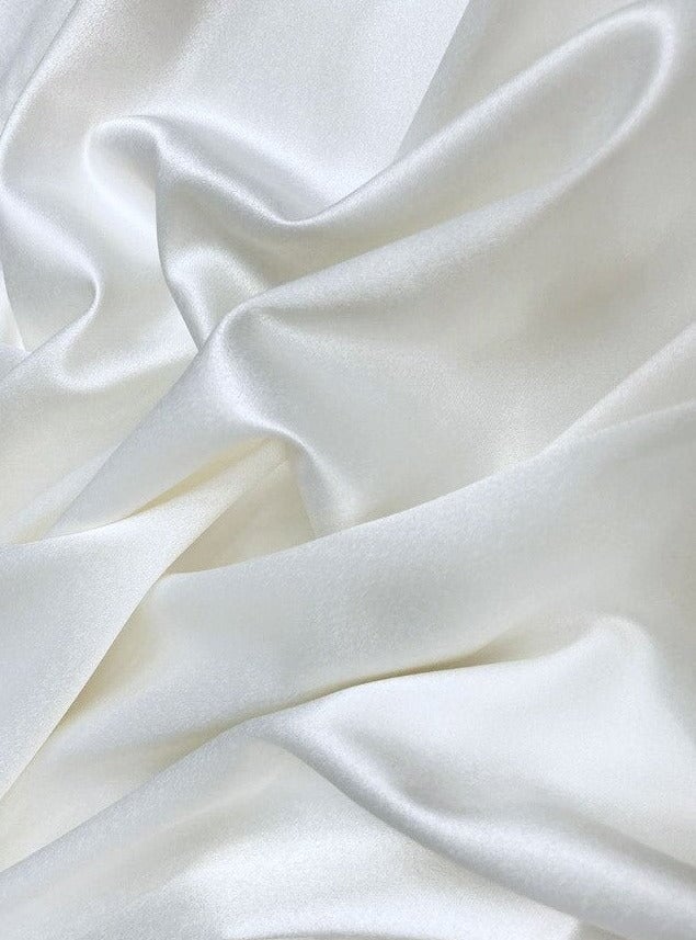 White Stretch Crepe Back Satin