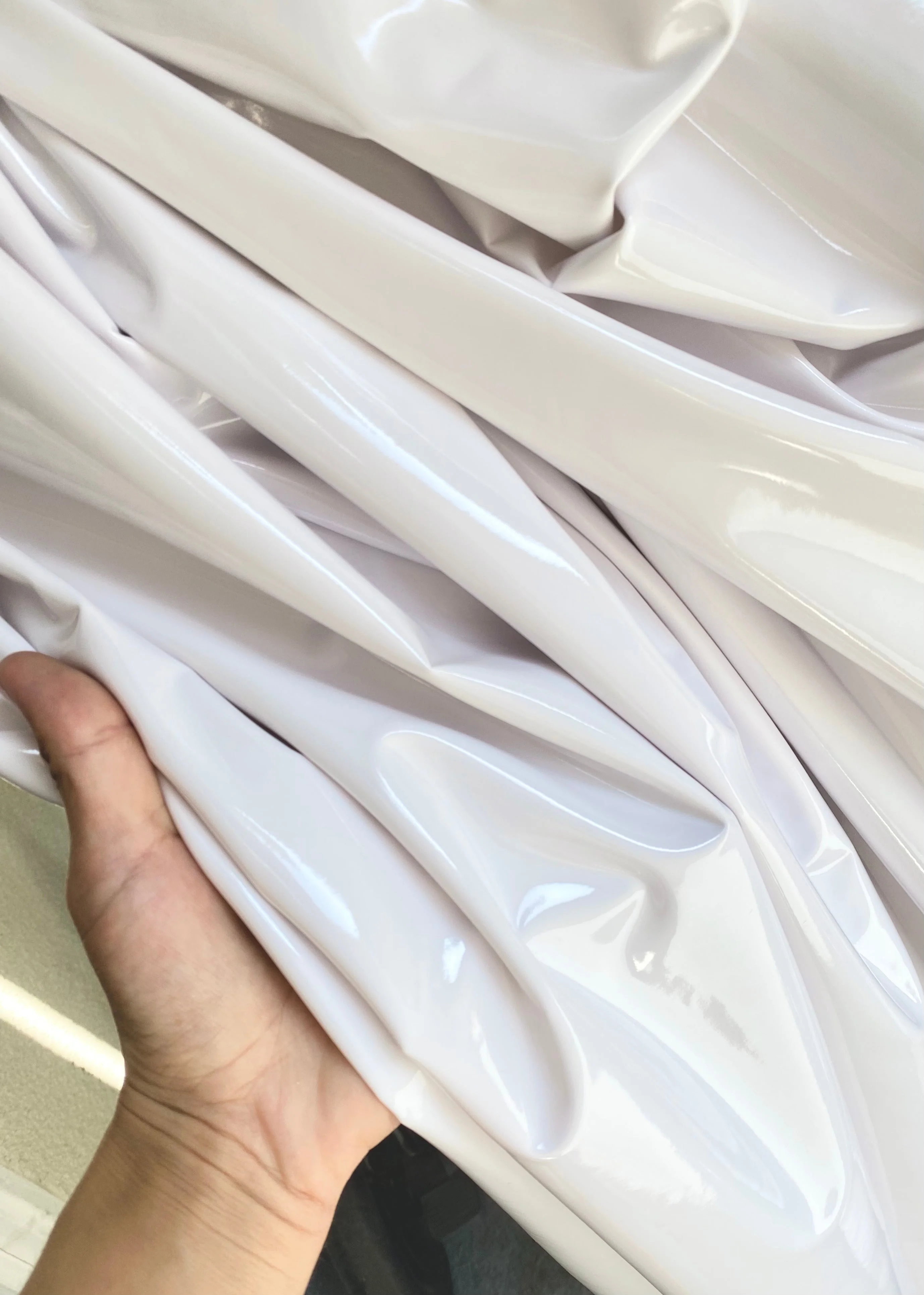 White Glossy Stretch Patent Leather/Latex - Image 6